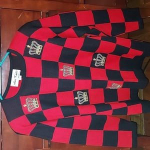 Ami Knits Vintage Checkered Sweater Size 14